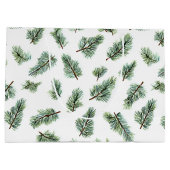 Green Christmas Pine Tree ラージペーパーバッグ (裏面)