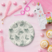 Green Christmas Pine Tree Needles ペーパープレート (パーティー)