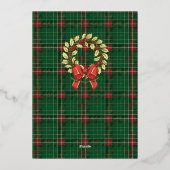 Green Christmas Plaid | Merry Christmas Photocard 箔シーズンカード (裏面)