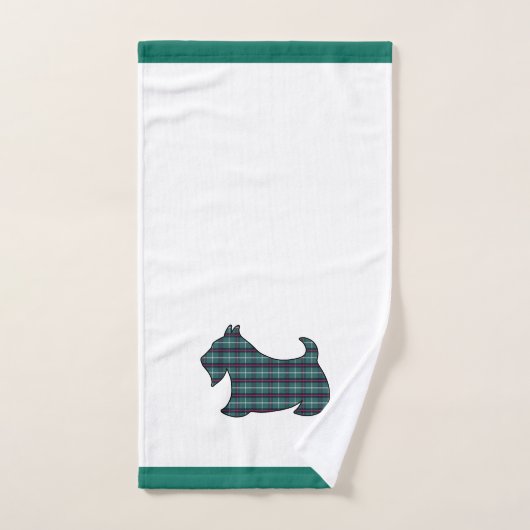 Green Christmas Scottish Terrier Hand Towel ハンドタオル (ハンドタオル)