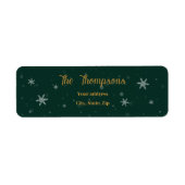 Green Christmas Snow Flakes ラベル (正面)