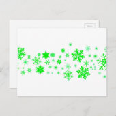 Green Christmas Snowflake Banner シーズンポストカード (正面/裏面)