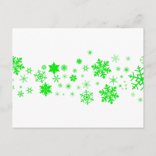 Green Christmas Snowflake Banner シーズンポストカード (正面)