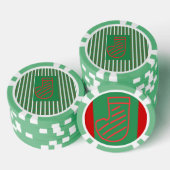 Green Christmas Stocking on Green ポーカーチップ (積み重ね)