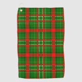 Green Christmas Tartan Plaid Pattern Design  ゴルフタオル (正面)