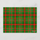Green Christmas Tartan Plaid Pattern Design  ポストカード (裏面)