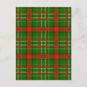 Green Christmas Tartan Plaid Pattern Design  ポストカード (正面)