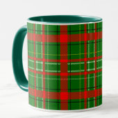 Green Christmas Tartan Plaid Pattern Design  マグカップ