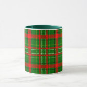 Green Christmas Tartan Plaid Pattern Design  マグカップ (中央)