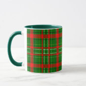 Green Christmas Tartan Plaid Pattern Design  マグカップ (左)