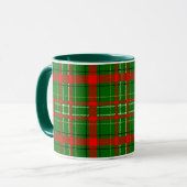 Green Christmas Tartan Plaid Pattern Design  マグカップ (正面左)