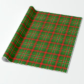 Green Christmas Tartan Plaid Pattern Design  ラッピングペーパー (アンロールド)