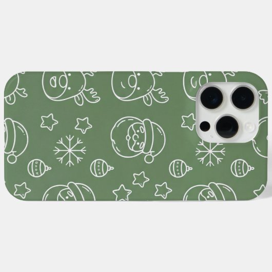 Green Christmas texture with festive elements Case-Mate iPhoneケース (裏面 (横))