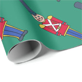 Green Christmas Toy Soldiers Wrapping Paper ラッピングペーパー (ロールコーナー)