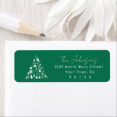 Green Christmas Tree Design Return Address Label ラベル (インサイチュ)