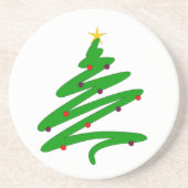 Green Christmas Tree Doodle コースター (正面)