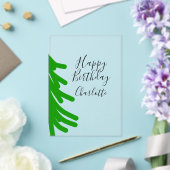 Green Christmas tree happy birthday December winte アクリル招待状 (インサイチュ (ウェディング))