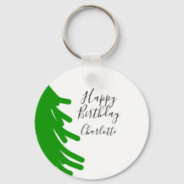 Green Christmas tree happy birthday December winte キーホルダー