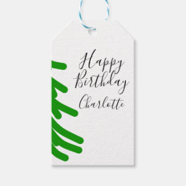 Green Christmas tree happy birthday December winte ギフトタグ