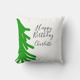 Green Christmas tree happy birthday December winte クッション