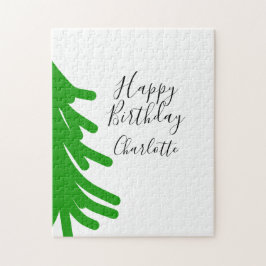 Green Christmas tree happy birthday December winte ジグソーパズル