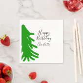 Green Christmas tree happy birthday December winte スタンダードカクテルナプキン (インサイチュ)