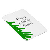 Green Christmas tree happy birthday December winte マグネット (右側)