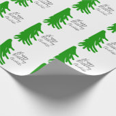 Green Christmas tree happy birthday December winte ラッピングペーパー (角)