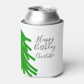 Green Christmas tree happy birthday December winte 缶クーラー (缶正面)