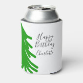 Green Christmas tree happy birthday December winte 缶クーラー (缶裏面)