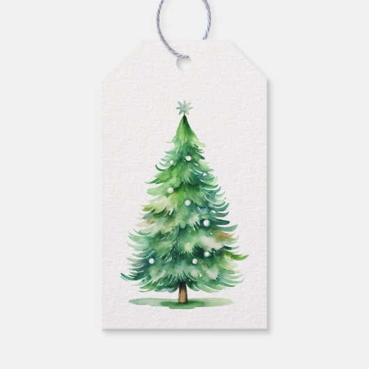 Green Christmas Tree Ornaments ギフトタグ (裏面)