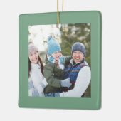 Green Christmas Tree Photo Holiday Custom セラミックオーナメント (左)