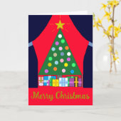 Green Christmas Tree with Blue Drapes: カード (黄色い花)
