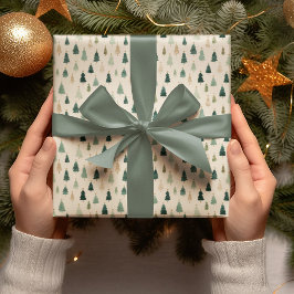 Green Christmas Tree Wrapping Paper ラッピングペーパー
