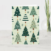 Green Christmas Trees Card カード (正面)