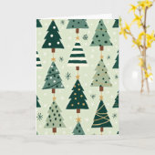 Green Christmas Trees Card カード (黄色い花)