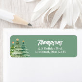 Green Christmas Trees Custom Return Address  ラベル (インサイチュ)