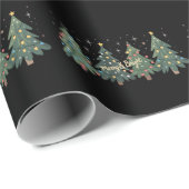 Green Christmas Trees Holiday Christmas  ラッピングペーパー (ロールコーナー)