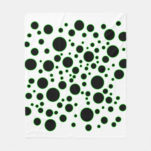 Green Circle Pattern Modern Abstract Blanket フリースブランケット (正面)