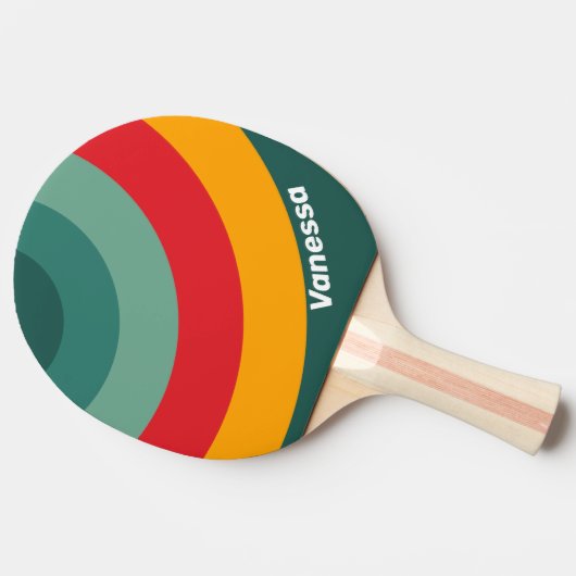 Green Circle Stripe with Name 卓球ラケット (横)