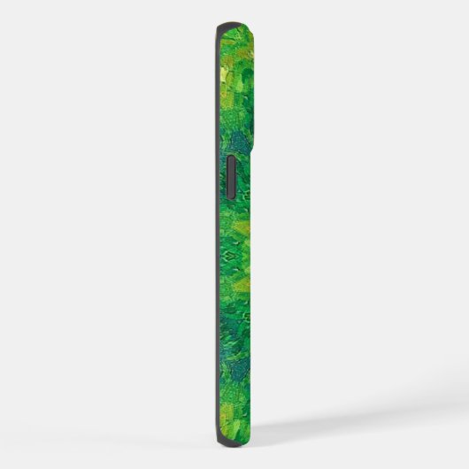 Green Circular Pattern Phone Case iPhoneケース (右側面)