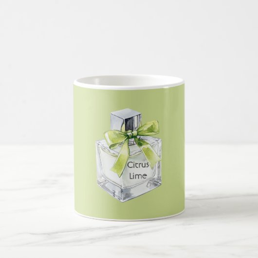 Green Citrus Lime Fruit Perfume Bottle Bow コーヒーマグカップ (中央)