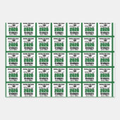 Green Class of 2026 Customized Graduation ラッピングペーパーシート (正面)