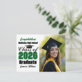 Green Class of 2026 Graduate Photo Graduation 案内ポストカード (スタンド正面)