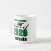 Green Class of 2026 Graduation Keepsake コーヒーマグカップ (正面左)