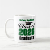 Green Class of 2026 Graduation Keepsake コーヒーマグカップ (左)
