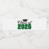 Green Class of 2026 Graduation Party ペットボトルラベル (シングルラベル)