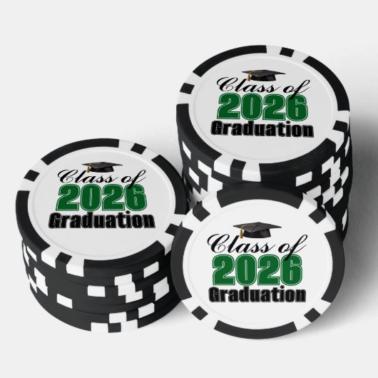Green Class of 2026 Graduation Party ポーカーチップ (積み重ね)