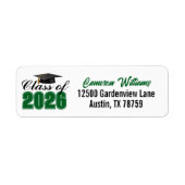 Green Class of 2026 Graduation Return Address ラベル (正面)