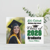 Green Class of 2026 Photo Graduation Party 招待状 (スタンド正面)